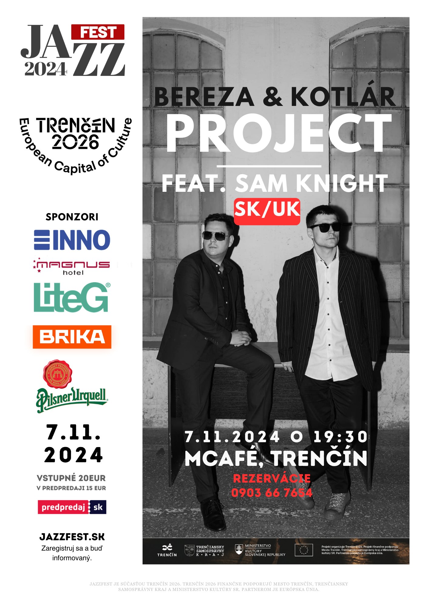 JazzFest predstavuje Bereza&Kotlar Project feat. Sam Knight (SK/UK) — JazzFest Trenčín